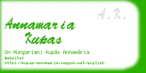 annamaria kupas business card